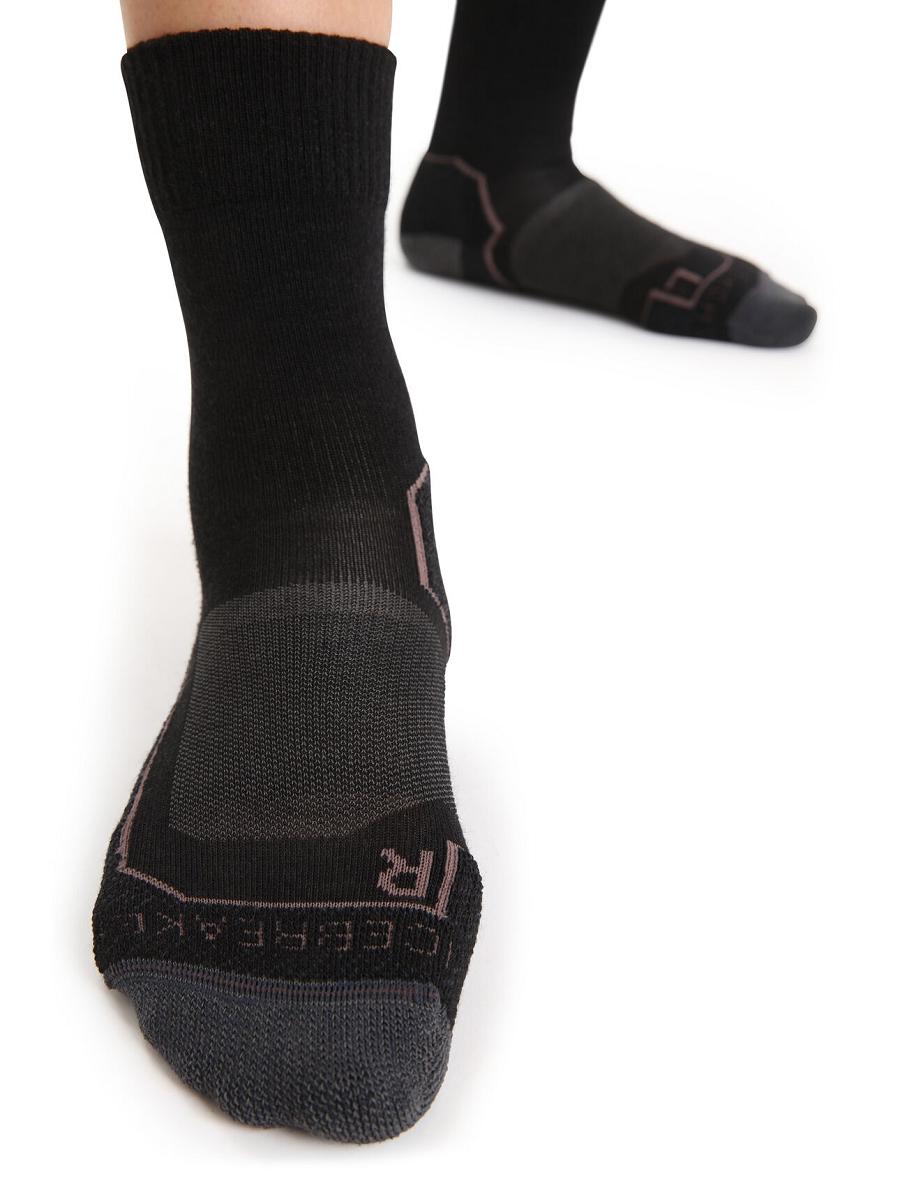 Black / Monsoon Women's Icebreaker Merino Hike+ Light Crew Socks | USA 1427LISH